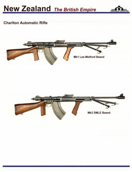 Новая Зеландия: Charlton Automatic Rifle Mk1, Mk2