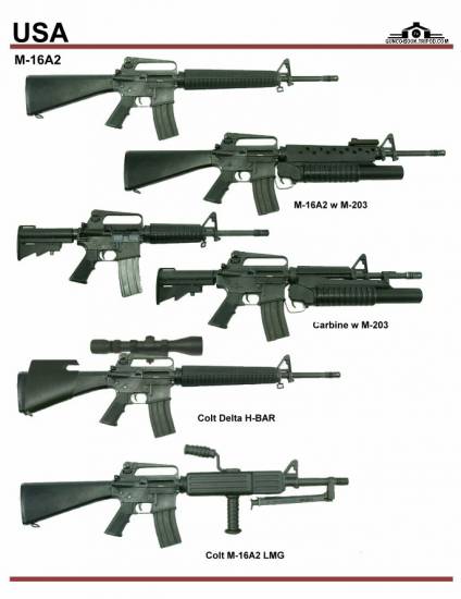 США: M-16A2, Colt Delta H-BAR, Colt LMG