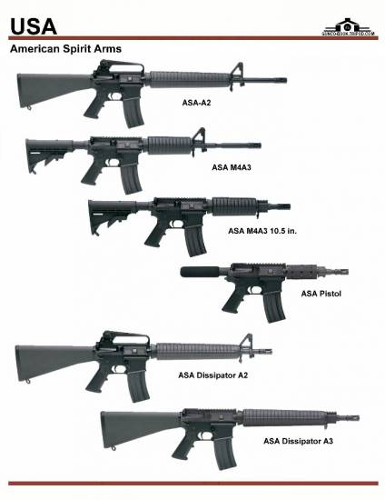 США: American Spirit Arms ASA A2, ASA M4A3, ...