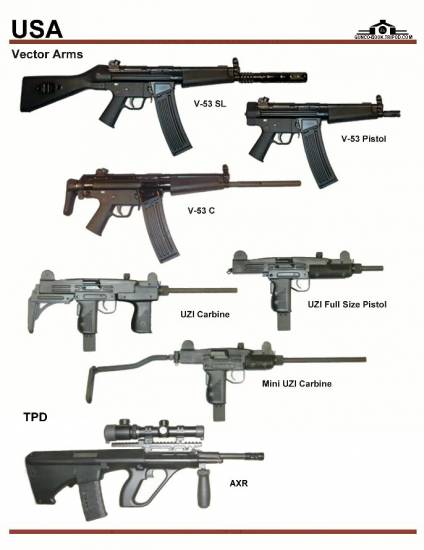 США: Vector Arms V-53, Vector Arms UZI, TPD AXR