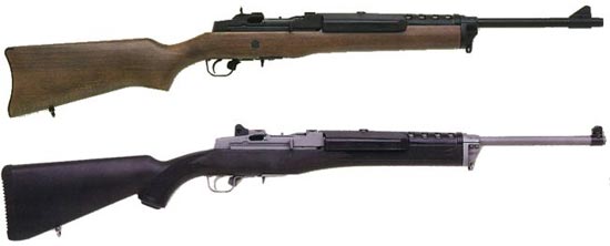 Ruger «Ranch rifle» раннего (сверху) и более позднего (снизу) выпуска