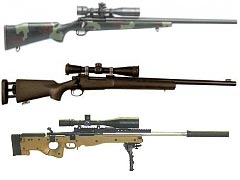 Сверху вниз: M40, M24 и MK13