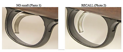 Спусковые крючки «правильной» (слева) и бракованной винтовок