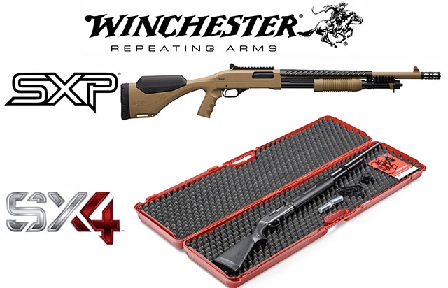 Помповое ружье Winchester SXP Xtrem Dark Earth Defender 12/76 со стволом
 длиной 460 мм и магазином емкостью 5 патронов. SX4 Composite 9 Rounds 
поставляется в жестком красном пластиковом футляре