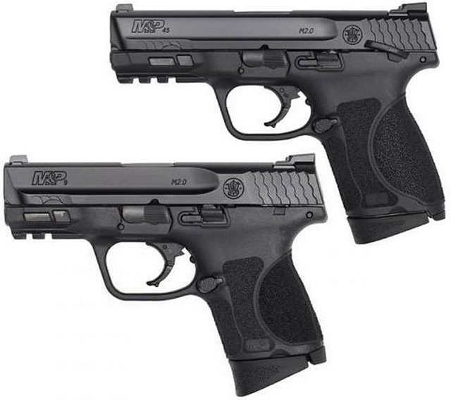 Пистолеты Smith & Wesson M&P M2.0 Subcompact калибров 9 мм и .45
 ACP. 9-мм вариант представлен без ручного предохранителя