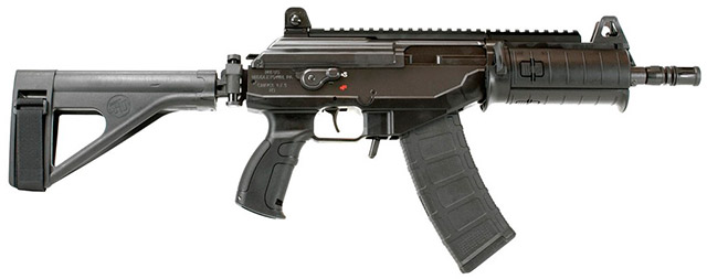 5,45-мм карабин Galil ACE со стволом длиной 211 мм в США считается «пистолетом» и комплектуется стабилизатором предплечья