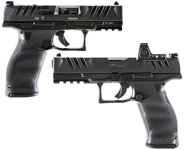Пистолеты Walther PDP с рамками и затворами различных размеров