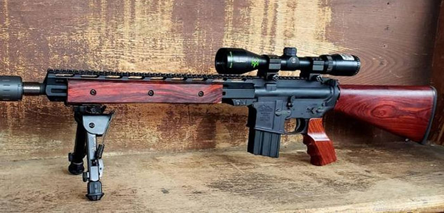 AR-15 с деревянной фурнитурой