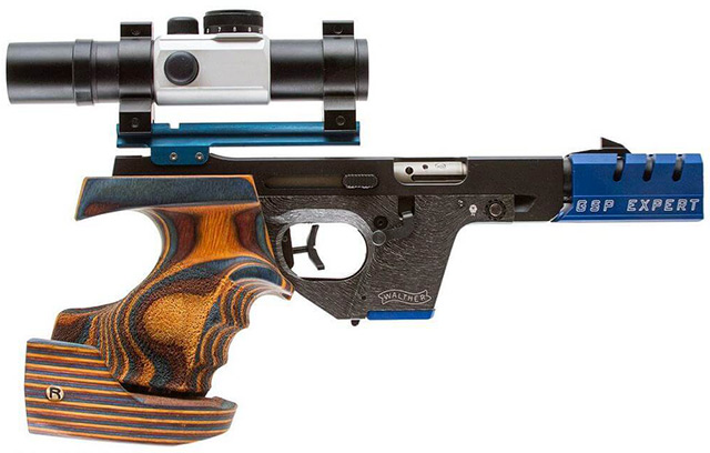 Пистолет Walther GSP был выпущен тиражом более 150 000 экземпляров и стал самым массовым в мире пистолетом для скоростной стрельбы на 25 м. На фото современный вариант GSP — модель Expert