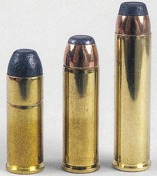 .45 Colt, .454 Casull, .460 S&W (слева-направо)