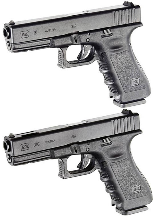 Glock 31 (сверху) и Glock 31C (снизу)