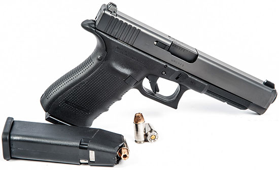 Glock 41 с используемыми боеприпасами