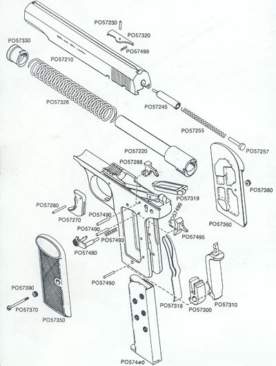 FN Browning M 1910 взрыв-схема