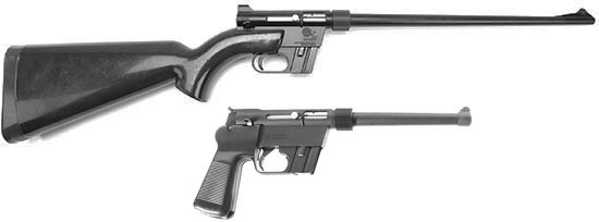 Винтовка AR-7 
Explorer (сверху) и пистолет Explorer II (снизу)