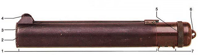 Однозарядное бесшумное приспособление «Вэлрод» под 7,65-мм пистолетный патрон .32 ACP или 9-мм «парабеллум». Д. М. Невитт. Великобритании. 1941 г