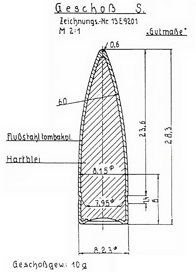 Лёгкая остроконечная пуля «S» патрона 7,92х57 М1904