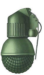 Общий вид снаряженной ручной гранаты оборонительной РГО