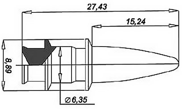 Рис. 5 Пуля конструкции Гарольда Герлиха калибра 6,35 мм