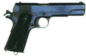 .45 (11,43-мм) пистолет Кольт «Правительственная модель» М 1911 со взведенным курком