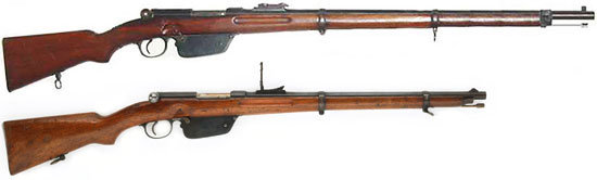 Винтовка (сверху) и карабин (снизу) Steyr Mannlicher M1885