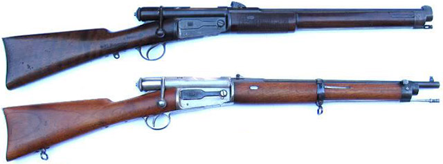 Kavallerie-Repetierkarabiner Vetterli Modell 1878 (сверху) и Grenz-Repetierkarabiner Vetterli Modell 1878 (снизу)