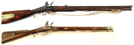 Baker Rifle: винтовка (сверху) и карабин (снизу)