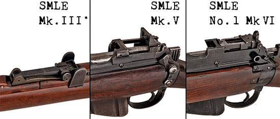 Прицелы моделей SMLE Mk III*, Mk V и No.1 Mk VI