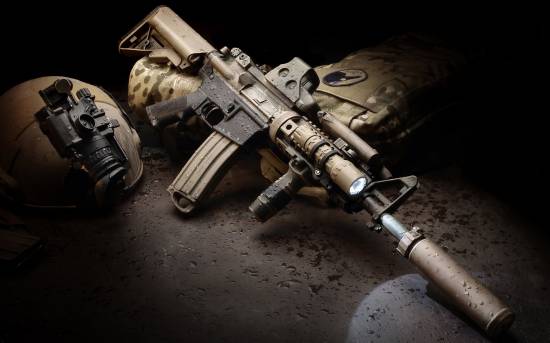 M4 (with tactical grip and sound suppressor)