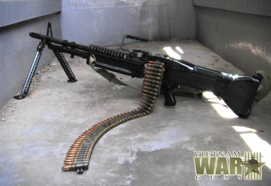 M60 machine gun with dummy 7.62 mm ammo belt