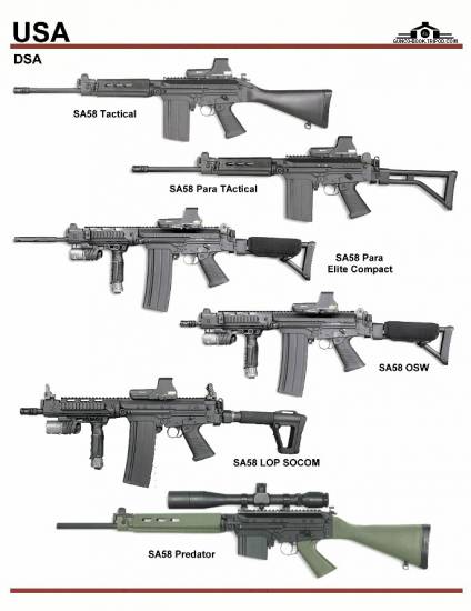 США: DSA SA58 Tactical, SA58 Compact, SA58 OSW,...