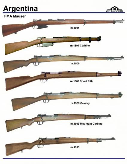 Аргентина: FMA Mauser M 1891, M 1909, M 1933