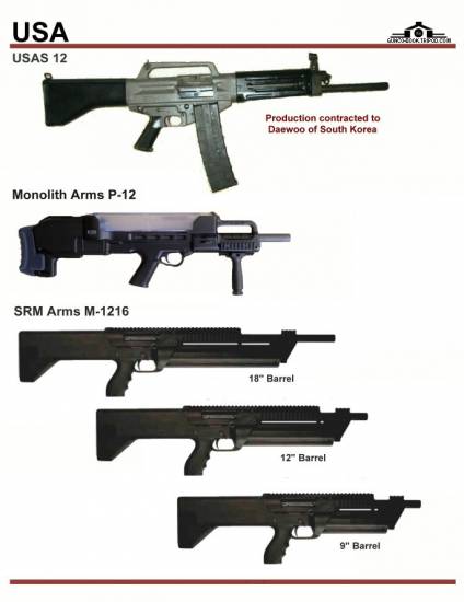США: USAS 12, Monolith Arms P-12, SRM Arms M-1216