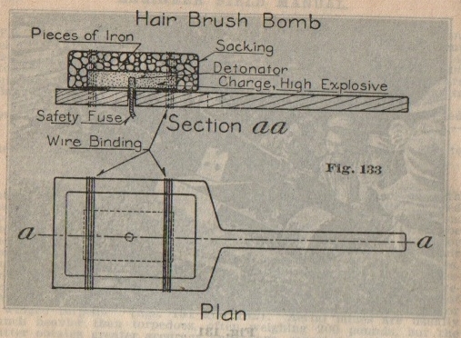 Improvised grenades WWI (Hair Brush Bomb)