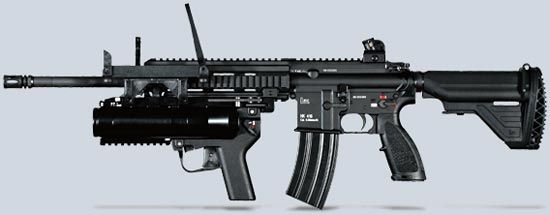 HK416 D16.5RS с установленным подствольным гранатометом
