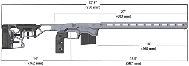 Размеры ложи Adjustable Core Competition для винтовки Винтовка Remington 700