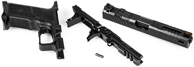 Пистолет ZEV O.Z-9 оснащается составной рамкой из стального основания и полимерной рукоятки