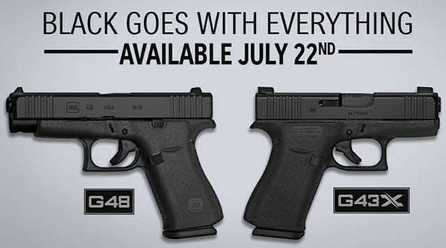 Glock G43X и Glock G48 с затвором с чёрным покрытием nDLC