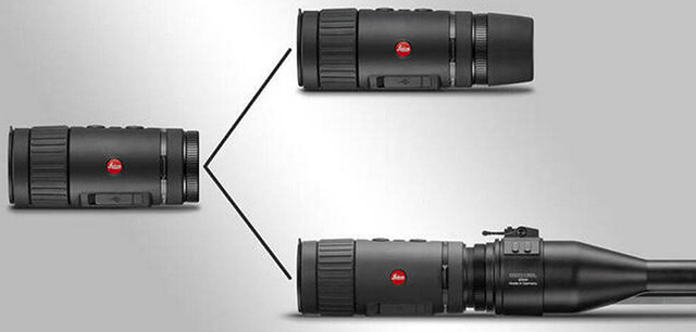 Комплект Leica Calonox Trinity состоит из оптического прицела Amplus 6 
3-18×44 и тепловизионной насадки Calonox Sight, которая может 
использоваться и как наблюдательный прибор
