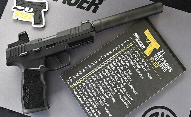 Комплектные магазины для пистолета SIG Sauer P322 вмещают 20 патронов каждый