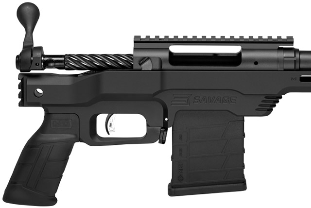 Ложа Savage Arms 110 PCS марки MDT изготовлена из алюмининевого сплава и
 оснащена планкой «пикатини» для обратного превращения «пистолета» в 
винтовку путём присоединения приклада