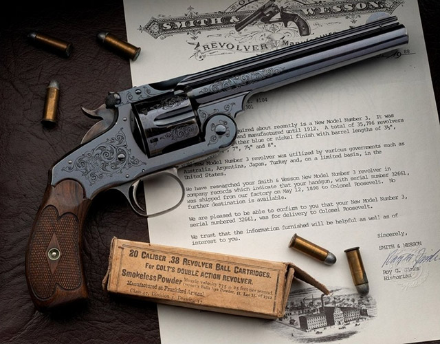 Справка компании Smith & Wesson, подтверждающая заказ револьвера с номером 32661 Теодором Рузвельтом в 1898 году