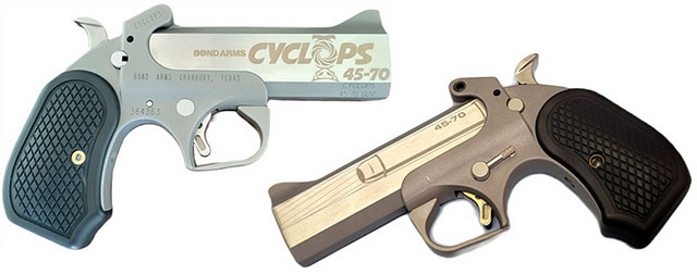 В отличие от большинства дерринджерв, Cyclops .45-70 является 
одноствольным оружием. Второй ствол заместил металл, выполняющий роль 
балласта, необходимого для компенсации отдачи при выстреле мощным 
патроном