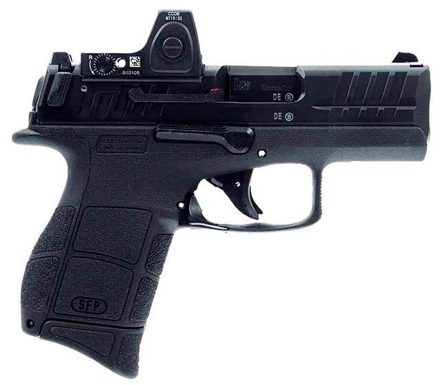 9-мм пистолет SFP9CC фирмы Heckler & Koch затвором Optic Ready и вставкой рукоятки с «бобровым хвостом»