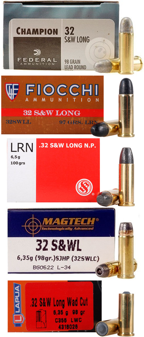 .32 Smith & Wesson Long различных производителей и снаряжения