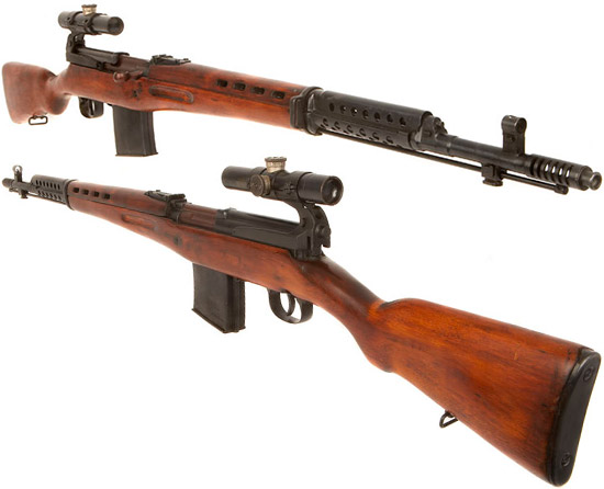 Снайперская винтовка СВТ-40 (вид сбоку спереди и сзади)