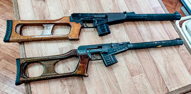 Сравнение 9-мм (вверху) и 7,62-мм (внизу) винтовок РГ036