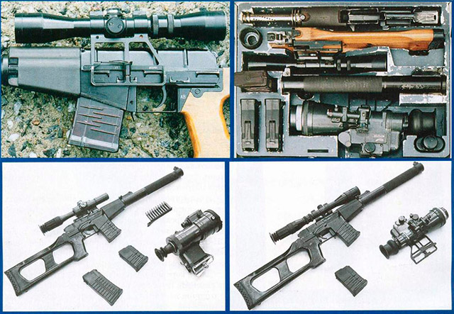 Различные варианты комплектации винтовки ВСС дневными и ночными прицелами