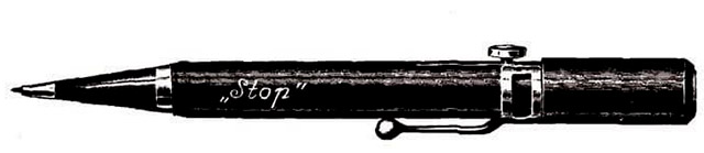 Стреляющий карандаш с патроном «несмертельного» действия «STOP». Германия. Каталог «Waffen Glaser». 1933 г