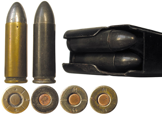 Образцы венгерских патронов 9х25 Mauser для пистолета-пулемета Kirali