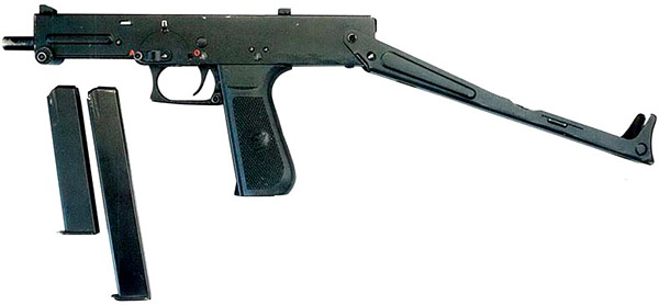 Пистолет-пулемет ПП-93 со складным металлическим откинутым прикладом и два магазина на 20 и 30 патронов